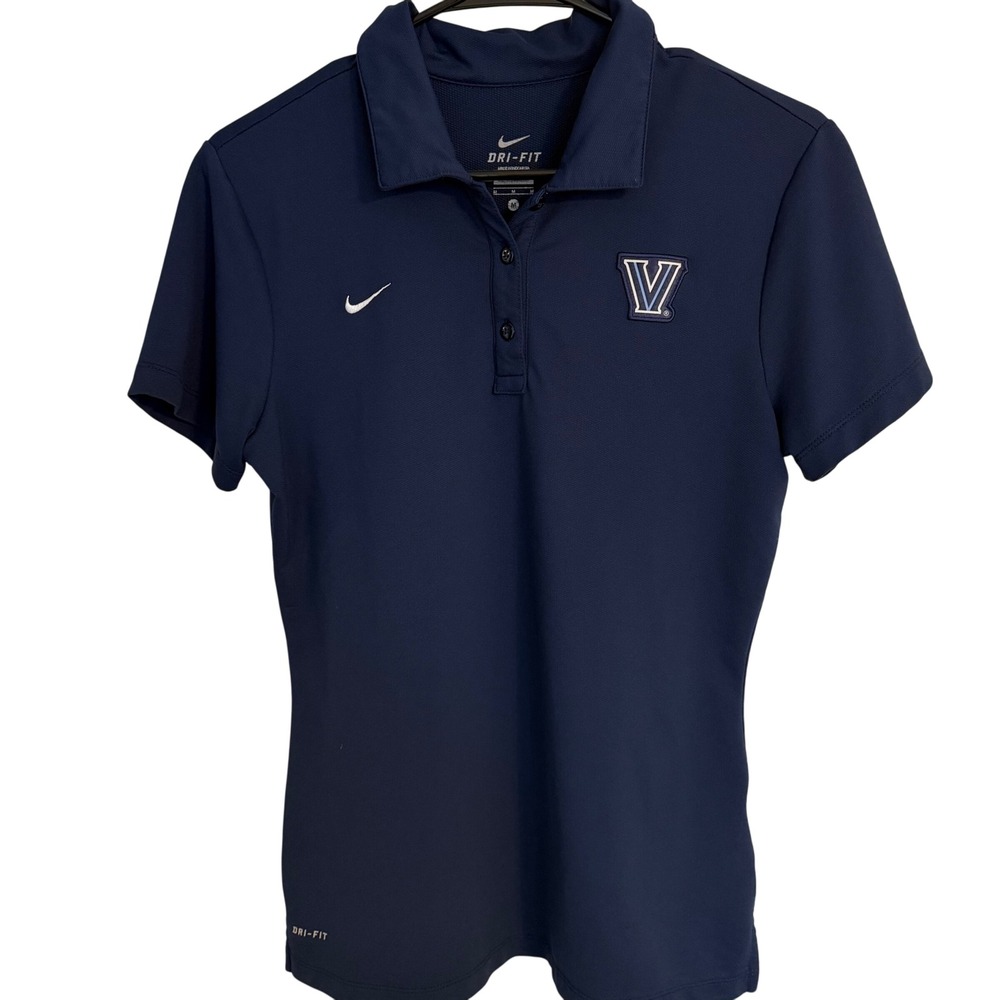 Nike Dri-Fit Villanova Wildcats Polo Shirt Women's Medium Navy Blue Athletic